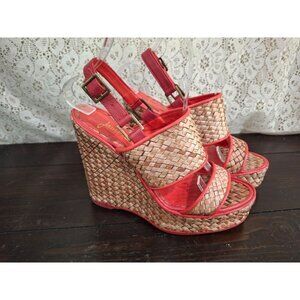 EUC Jean-Michel Cazabat Red Platform Red Slingback Sandal/Sz. 6 (Euro 36.5)